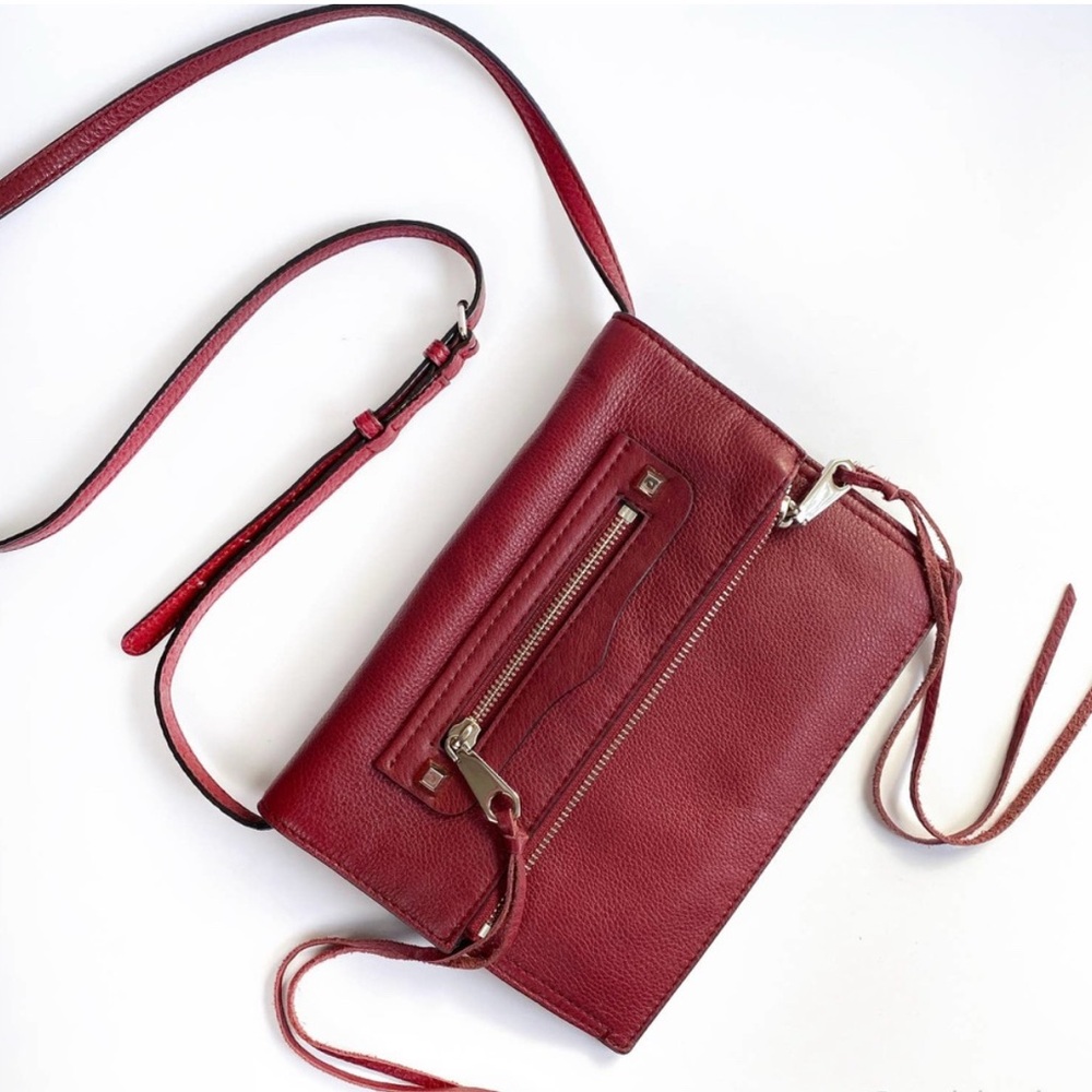Rebecca Minkoff - women’s Regon crossbody‎ Clutch Burgundy genuine leather bag